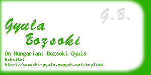 gyula bozsoki business card